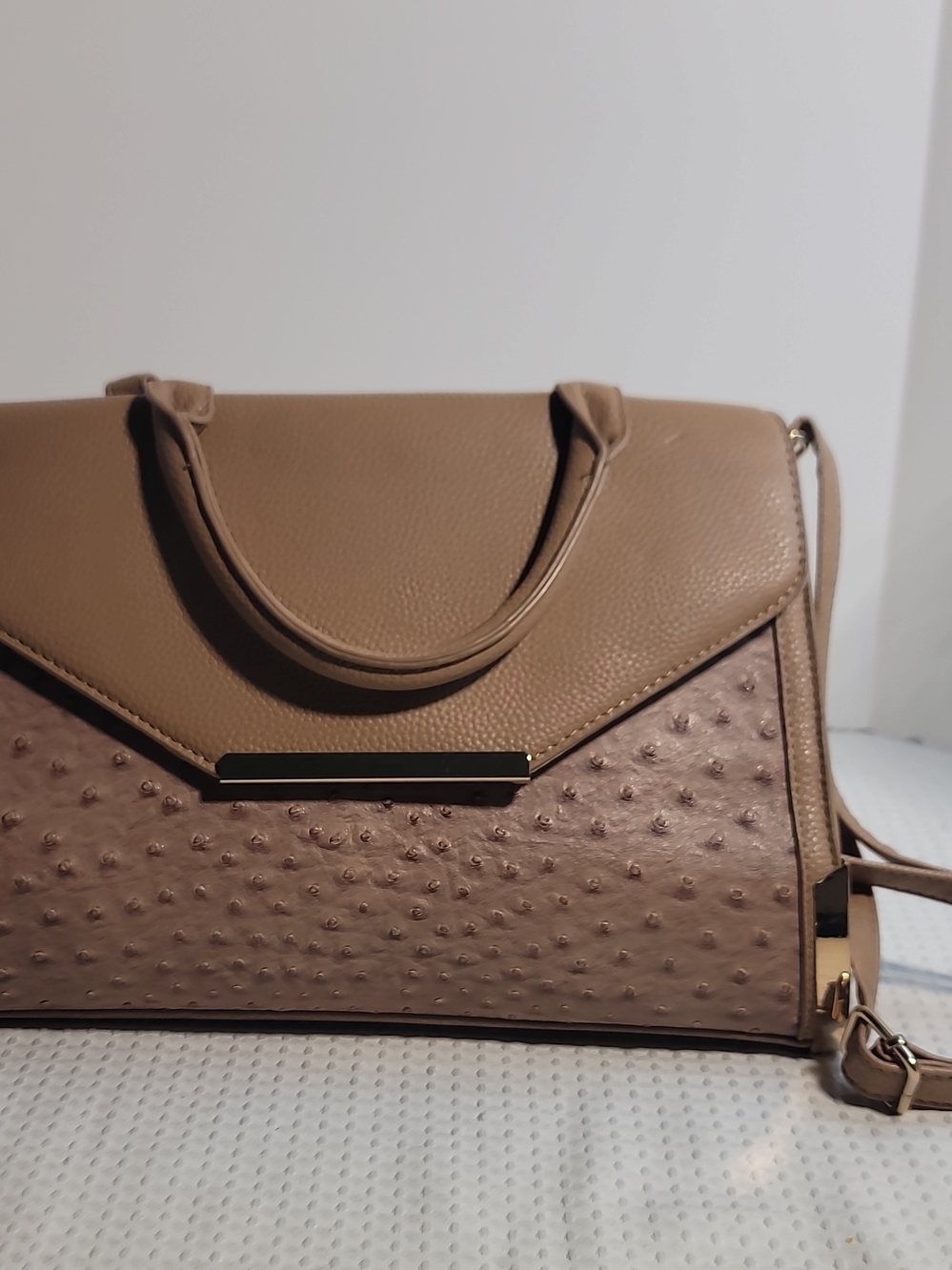 Women’s Taupe Designer-Style Structured Satchel